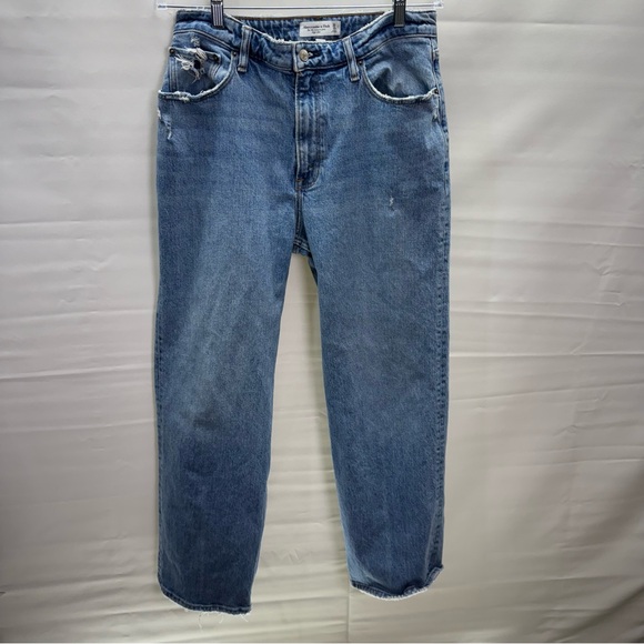 Abercrombie & Fitch 90s Relaxed Jeans Curve Love High Rise Women’s 30/10R Light - Picture 1 of 16